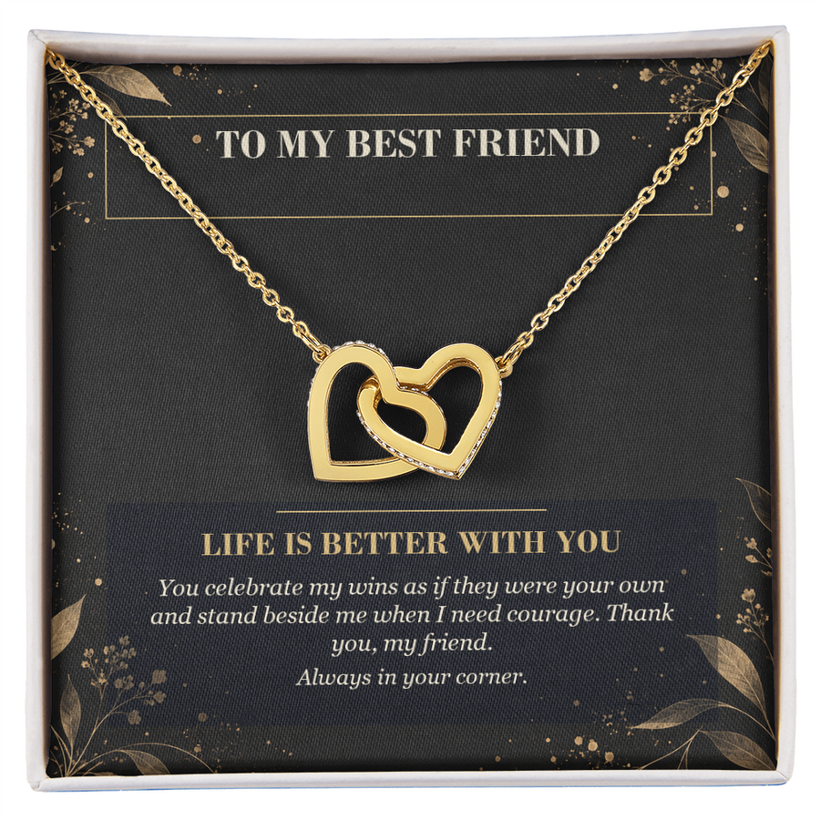 To My Best Friend Interlocking Hearts Necklace - Life Is Better With You