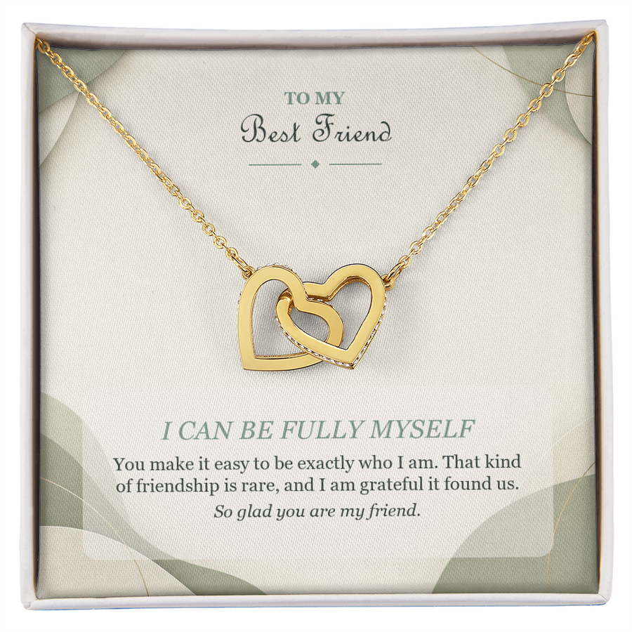 To My Best Friend Interlocking Hearts Necklace - I Can Be Fully Myself