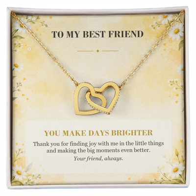 Load image into Gallery viewer, To My Best Friend Interlocking Hearts Necklace - You Make Days Brighter
