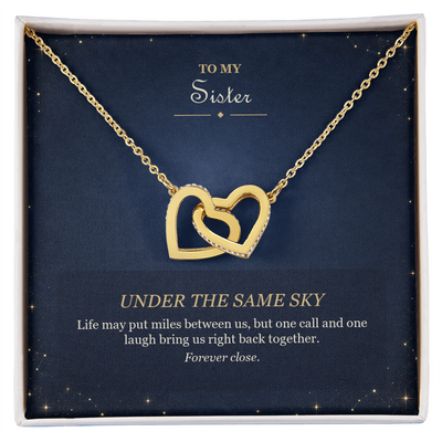 Load image into Gallery viewer, To My Sister Interlocking Hearts Necklace - Under the Same Sky
