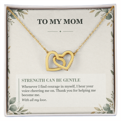 Load image into Gallery viewer, To My Mom Interlocking Hearts Necklace - Gentle Strength Message Card
