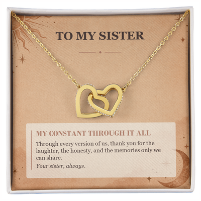 Load image into Gallery viewer, To My Sister Interlocking Hearts Necklace - My Constant Through It All
