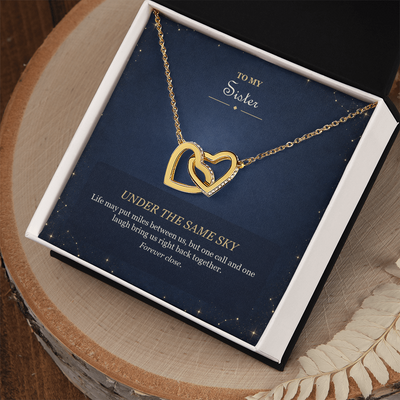 Load image into Gallery viewer, To My Sister Interlocking Hearts Necklace - Under the Same Sky
