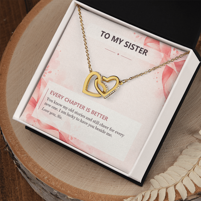 Load image into Gallery viewer, To My Sister Interlocking Hearts Necklace - Every Chapter Is Better
