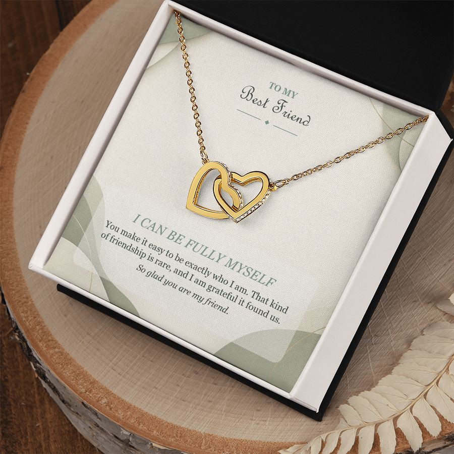 To My Best Friend Interlocking Hearts Necklace - I Can Be Fully Myself