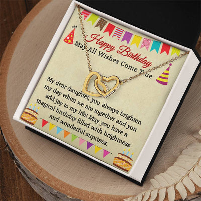 Load image into Gallery viewer, Interlocking Hearts Necklace for Daughter, Necklaces for Daughter from Mom, May All Wishes Come True
