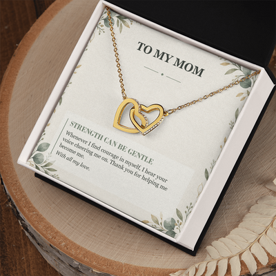 Load image into Gallery viewer, To My Mom Interlocking Hearts Necklace - Gentle Strength Message Card
