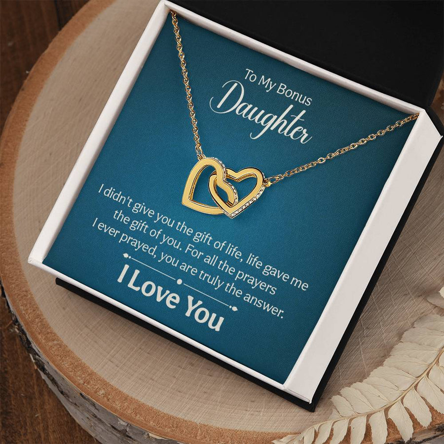 To My Bonus Daughter Necklace from Mom and Dad, Unique Bonus Daughter Birthday Gifts