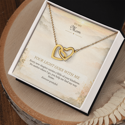 Load image into Gallery viewer, To My Mom Interlocking Hearts Necklace - Your Light Goes With Me

