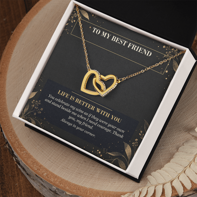 Load image into Gallery viewer, To My Best Friend Interlocking Hearts Necklace - Life Is Better With You
