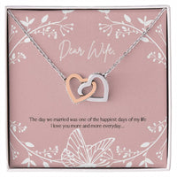 Load image into Gallery viewer, To My Beautiful Wife Necklace from Husband, I Love You More and More Everyday
