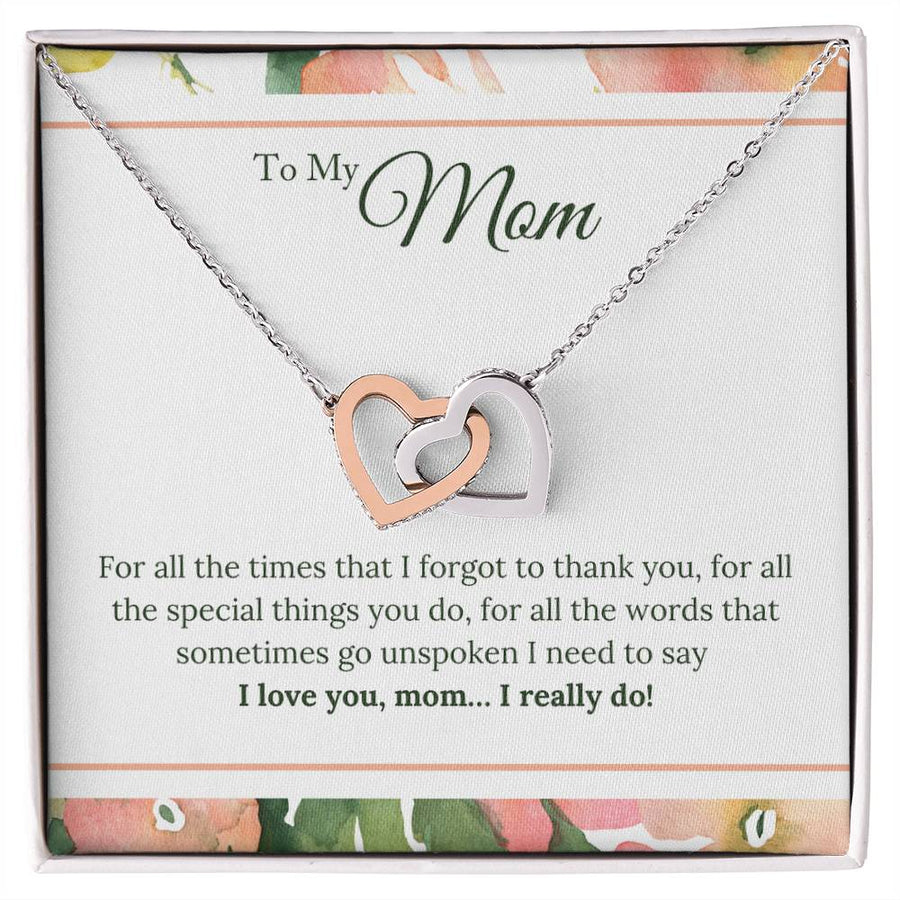 To My Mom Necklace from Son/Daughter, I Love You Mom...