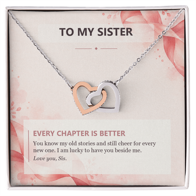 Load image into Gallery viewer, To My Sister Interlocking Hearts Necklace - Every Chapter Is Better
