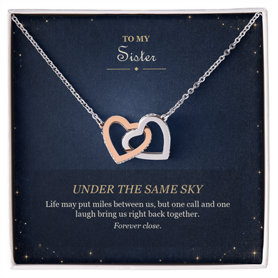 Load image into Gallery viewer, To My Sister Interlocking Hearts Necklace - Under the Same Sky
