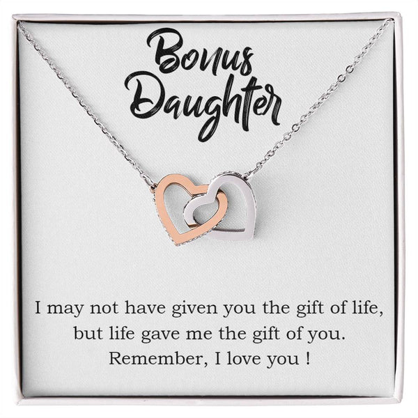 To My Bonus Daughter Necklace from Mom/Dad, Life Gave Me The Gift of You