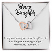 Load image into Gallery viewer, To My Bonus Daughter Necklace from Mom/Dad, Life Gave Me The Gift of You
