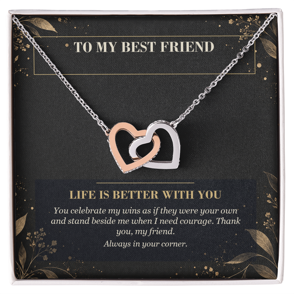 To My Best Friend Interlocking Hearts Necklace - Life Is Better With You