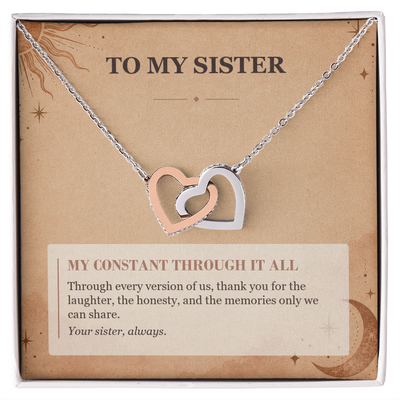 Load image into Gallery viewer, To My Sister Interlocking Hearts Necklace - My Constant Through It All
