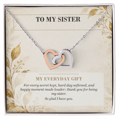 Load image into Gallery viewer, To My Sister Interlocking Hearts Necklace - My Everyday Gift
