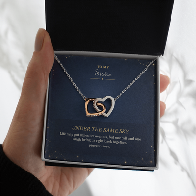 Load image into Gallery viewer, To My Sister Interlocking Hearts Necklace - Under the Same Sky
