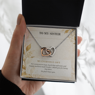 Load image into Gallery viewer, To My Sister Interlocking Hearts Necklace - My Everyday Gift

