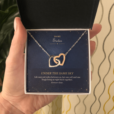 Load image into Gallery viewer, To My Sister Interlocking Hearts Necklace - Under the Same Sky
