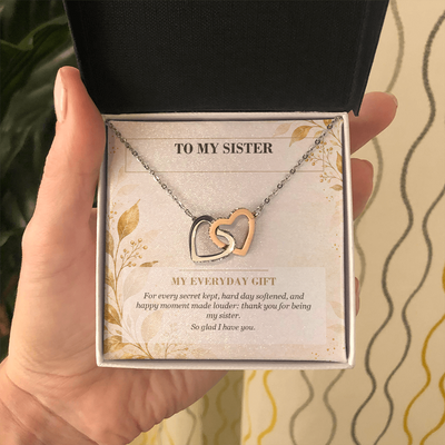 Load image into Gallery viewer, To My Sister Interlocking Hearts Necklace - My Everyday Gift
