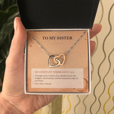 Load image into Gallery viewer, To My Sister Interlocking Hearts Necklace - My Constant Through It All
