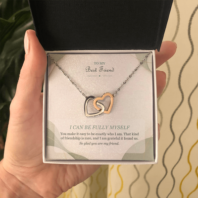 Load image into Gallery viewer, To My Best Friend Interlocking Hearts Necklace - I Can Be Fully Myself
