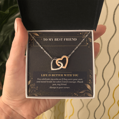 Load image into Gallery viewer, To My Best Friend Interlocking Hearts Necklace - Life Is Better With You
