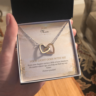 Load image into Gallery viewer, To My Mom Interlocking Hearts Necklace - Your Light Goes With Me
