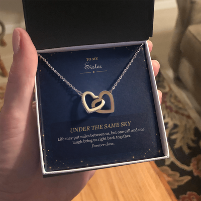 Load image into Gallery viewer, To My Sister Interlocking Hearts Necklace - Under the Same Sky
