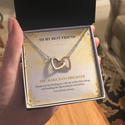 Load image into Gallery viewer, To My Best Friend Interlocking Hearts Necklace - You Make Days Brighter
