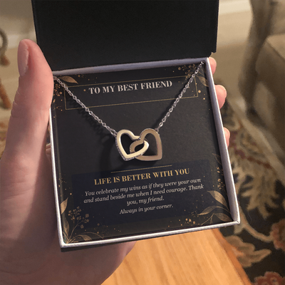 Load image into Gallery viewer, To My Best Friend Interlocking Hearts Necklace - Life Is Better With You

