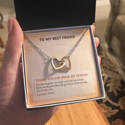 Load image into Gallery viewer, To My Best Friend Interlocking Hearts Necklace - Thank You for Being My Person
