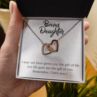 Load image into Gallery viewer, To My Bonus Daughter Necklace from Mom/Dad, Life Gave Me The Gift of You
