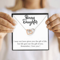 Load image into Gallery viewer, To My Bonus Daughter Necklace from Mom/Dad, Life Gave Me The Gift of You
