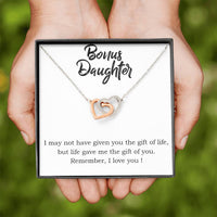 Load image into Gallery viewer, To My Bonus Daughter Necklace from Mom/Dad, Life Gave Me The Gift of You
