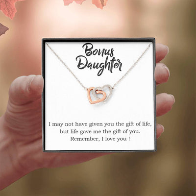 Load image into Gallery viewer, To My Bonus Daughter Necklace from Mom/Dad, Life Gave Me The Gift of You
