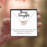 Load image into Gallery viewer, To My Bonus Daughter Necklace from Mom/Dad, Life Gave Me The Gift of You
