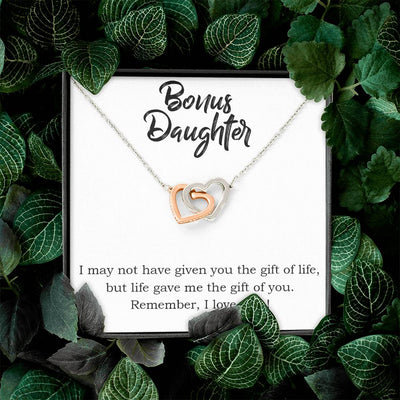 Load image into Gallery viewer, To My Bonus Daughter Necklace from Mom/Dad, Life Gave Me The Gift of You
