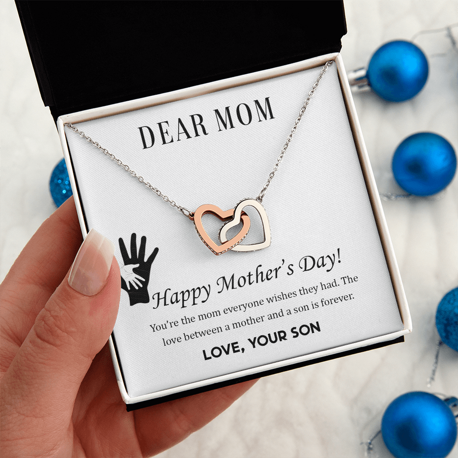 Mom Necklace, Happy Mother's Day Necklace Gift for Mom from Daughter from Son