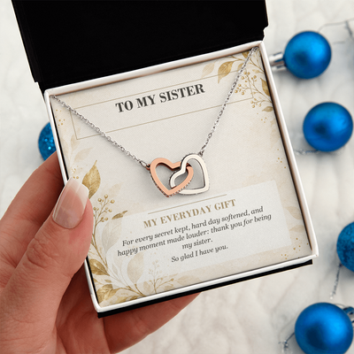 Load image into Gallery viewer, To My Sister Interlocking Hearts Necklace - My Everyday Gift

