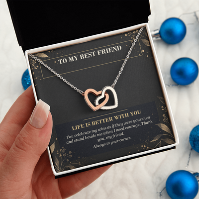 Load image into Gallery viewer, To My Best Friend Interlocking Hearts Necklace - Life Is Better With You
