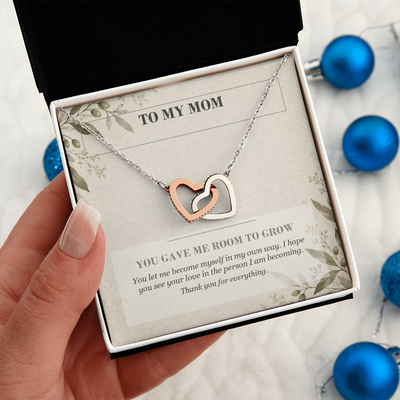 Load image into Gallery viewer, To My Mom Interlocking Hearts Necklace - You Gave Me Room to Grow

