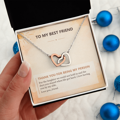 Load image into Gallery viewer, To My Best Friend Interlocking Hearts Necklace - Thank You for Being My Person
