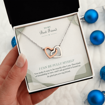 Load image into Gallery viewer, To My Best Friend Interlocking Hearts Necklace - I Can Be Fully Myself
