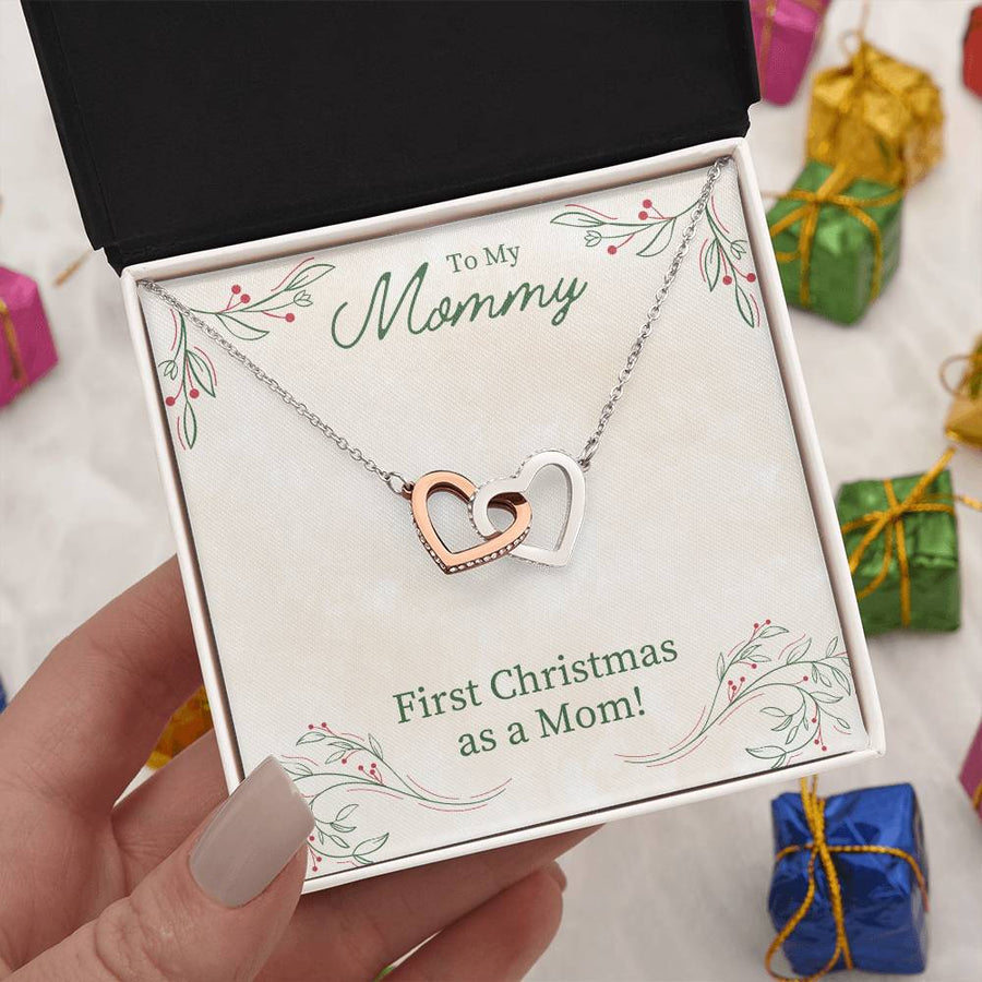 Unique First Christmas Gift for Mom, Christmas Necklace Gift for Mom from Daughter