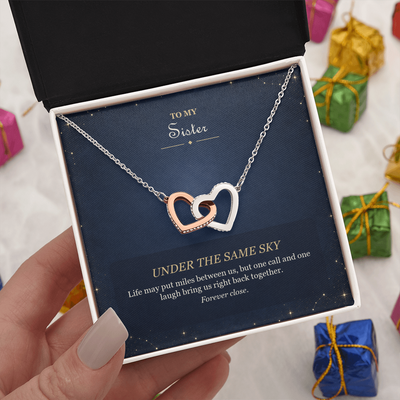 Load image into Gallery viewer, To My Sister Interlocking Hearts Necklace - Under the Same Sky
