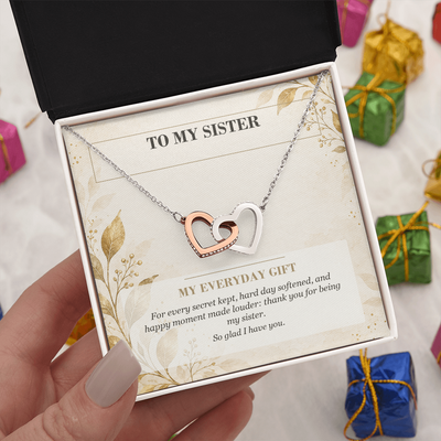 Load image into Gallery viewer, To My Sister Interlocking Hearts Necklace - My Everyday Gift
